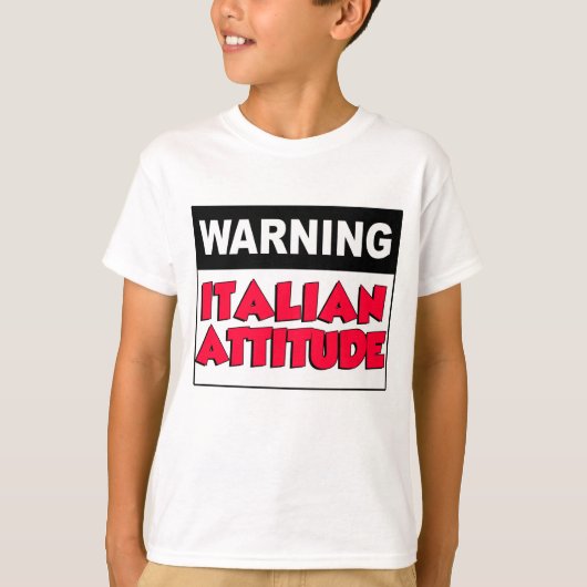 Waarschuwing Italiaanse houding T-shirt (Voorkant)