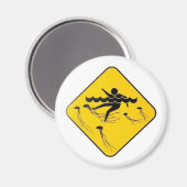 Waarschuwing Jellyfish in Water-Street-teken Magneet (Voorkant / Achterkant)