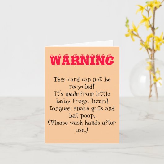 WAARSCHUWING KAART (Gele Bloem)