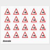 Waarschuwing Kameel Overstekende Verkeersteken Vierkante Sticker (Vel)