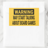 Waarschuwing kan beginnen met praten over bordgame rechthoekige sticker (Tas)