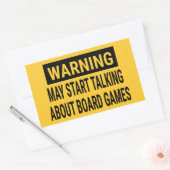 Waarschuwing kan beginnen met praten over bordgame rechthoekige sticker (Envelop)