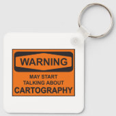 Waarschuwing kan beginnen met praten over cartogra sleutelhanger (Achterkant)