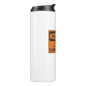 Waarschuwing kan beginnen met praten over cartogra thermosbeker (Gedraaid links)