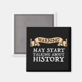 Waarschuwing! Kan beginnen met praten over geschie Magneet (Voorkant / Achterkant)