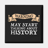 Waarschuwing! Kan beginnen met praten over geschie Magneet (Voorkant)