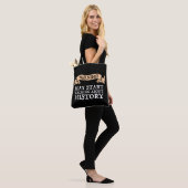 Waarschuwing! Kan beginnen met praten over geschie Tote Bag (Op model)