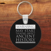 Waarschuwing - Kan beginnen met praten over oude g Sleutelhanger (Voorkant)