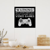 Waarschuwing kan beginnen met praten over videogam poster (Keuken)