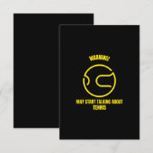 Waarschuwing kan beginnen praten over tennis grapp bedankkaart (Voorkant / Achterkant)