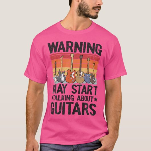 Waarschuwing kan beginnen te praten over gitarist t-shirt (Voorkant)