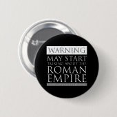 Waarschuwing - kan beginnen te praten over het Rom Ronde Button 5,7 Cm (Voorkant /achterkant)