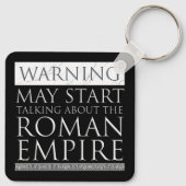 Waarschuwing - kan beginnen te praten over het Rom Sleutelhanger (Achterkant)