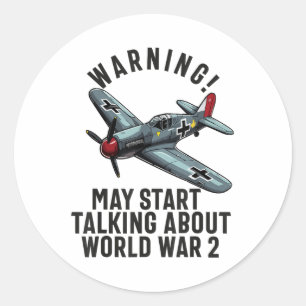 Waarschuwing kan beginnen te praten over WW2 World Ronde Sticker