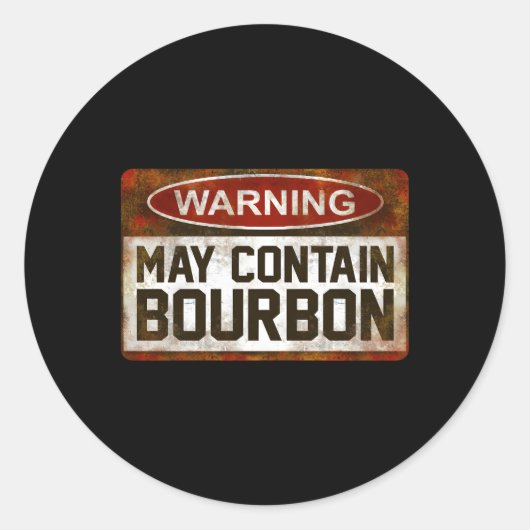 Waarschuwing kan Bourbon bevatten Ronde Sticker (Voorkant)