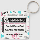 Waarschuwing! Kan flauwvallen Sleutelhanger (Achterkant)