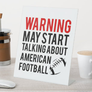 Waarschuwing Kan Gaan Praten Over American Footbal Reclamebord Met Voetstuk