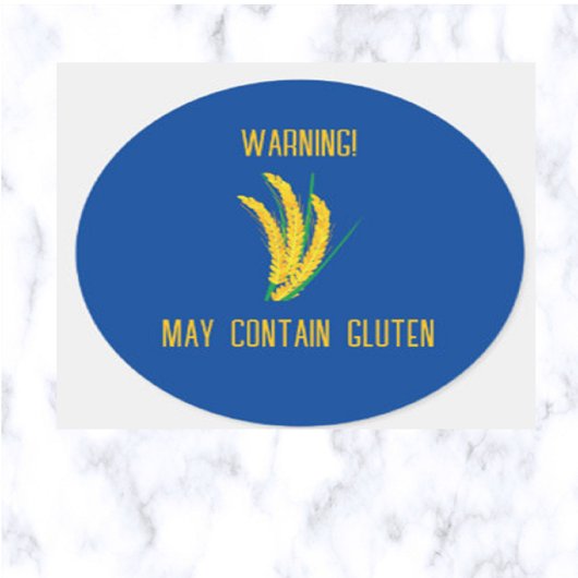 Waarschuwing kan gluten bevatten ronde sticker