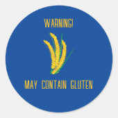 Waarschuwing kan gluten bevatten ronde sticker (Voorkant)