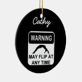 Waarschuwing kan gymnast-versiering omdraaien keramisch ornament (Rechts)