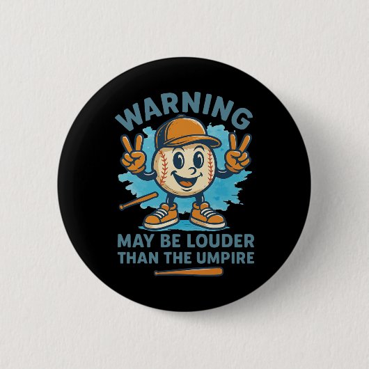 Waarschuwing Kan Harder Zijn Dan De Scheidsrechter Ronde Button 5,7 Cm (Voorkant)