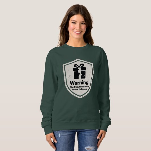 Waarschuwing kan Kerstmis voor Halloween bespreken Trui (Voorkant volledig)