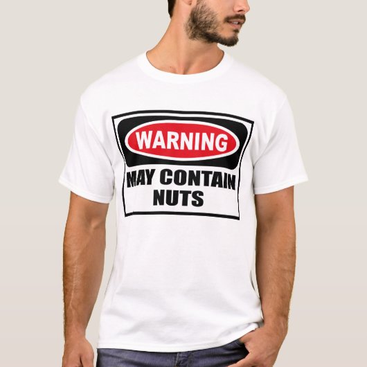Waarschuwing KAN NUTS T-shirt bevatten (Voorkant)