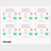 Waarschuwing kan op maat gemaakte allergenen bevat vierkante sticker (Vel)