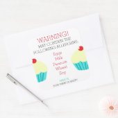 Waarschuwing kan op maat gemaakte allergenen bevat vierkante sticker (Envelop)