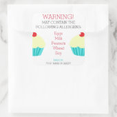 Waarschuwing kan op maat gemaakte allergenen bevat vierkante sticker (Tas)