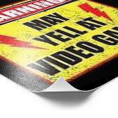 Waarschuwing kan opduiken bij videogames foto afdruk (Hoek)