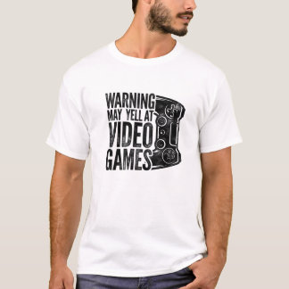 Waarschuwing kan opduiken bij videogames Nerd Gami T-shirt