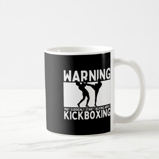 Waarschuwing Kan Plotseling Beginnen Over Kickboxe Koffiemok (Rechts)