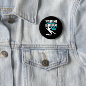 Waarschuwing Kan Plotseling Blotevoets Skiën Humor Ronde Button 5,7 Cm (In situ)