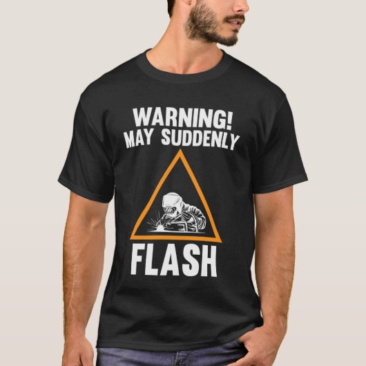 waarschuwing kan plotseling flitslassen t-shirt (Voorkant)