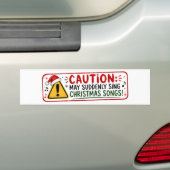 Waarschuwing Kan Plotseling Kerstliederen Zingen G Bumpersticker (Op auto)