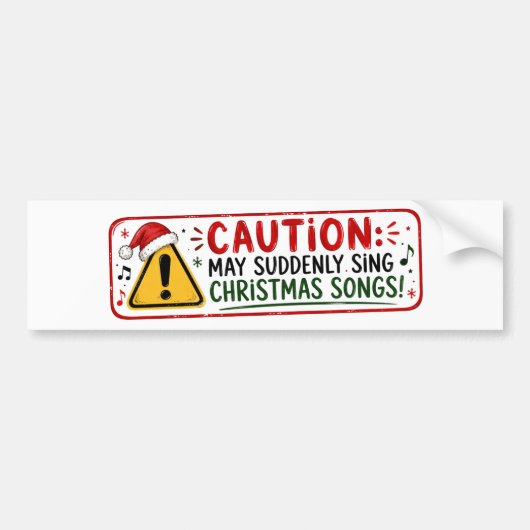 Waarschuwing Kan Plotseling Kerstliederen Zingen G Bumpersticker (Voorkant)