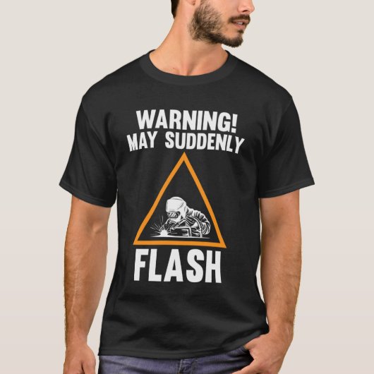 waarschuwing kan plotseling knipperen t-shirt (Voorkant)