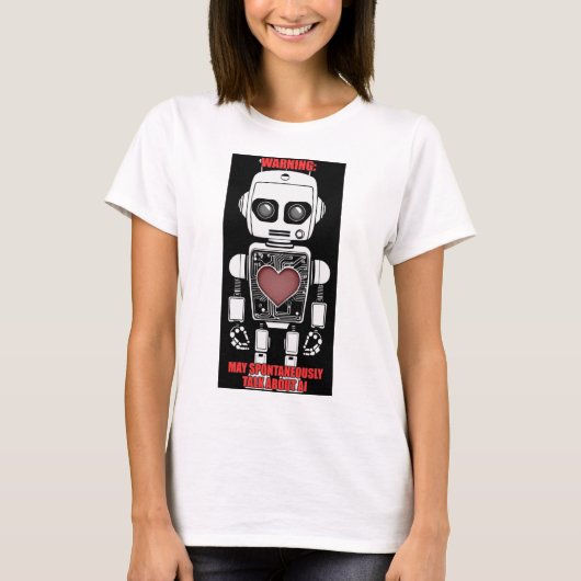 Waarschuwing: Kan Praten Over AI Vrouwen Wit T-shirt (Voorkant)