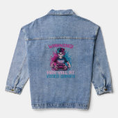 Waarschuwing Kan Schreeuwen Bij Videogames Skeleto Denim Jacket (Achterkant)
