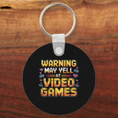 Waarschuwing Kan Schreeuwen Tegen Videogames Grapp Sleutelhanger (Voorkant)