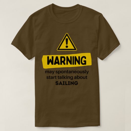 Waarschuwing kan spontaan beginnen met praten over t-shirt (Design voorkant)