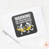 Waarschuwing kan spontaan praten over bananen vierkante sticker (Envelop)