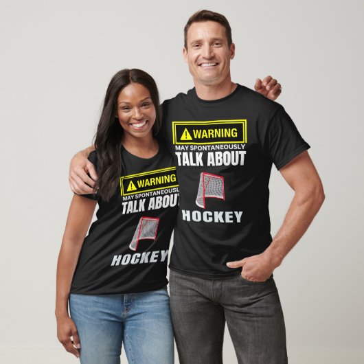 Waarschuwing kan spontaan praten over Hockey Puck T-shirt (Unisex)