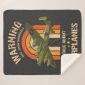 Waarschuwing kan spontaan praten over vliegtuigen sherpa deken (Voorkant (horizontaal))