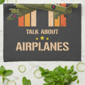 Waarschuwing kan spontaan praten over vliegtuigen theedoek (Gevouwen)