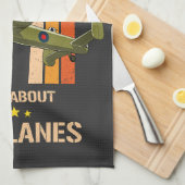 Waarschuwing kan spontaan praten over vliegtuigen theedoek (Quarter Fold)