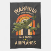 Waarschuwing kan spontaan praten over vliegtuigen theedoek (Verticaal)