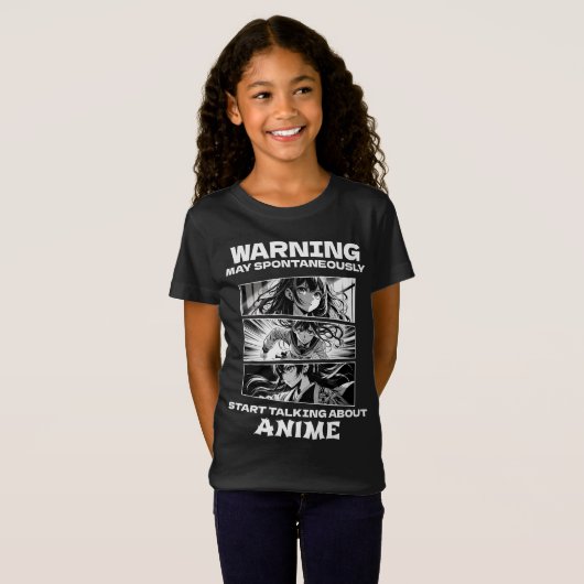 Waarschuwing kan spontaan spreken over anime t-shirt (Voorkant volledig)