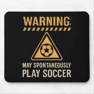 Waarschuwing Kan Spontaan Voetbal Spelen Gevarenbo Muismat